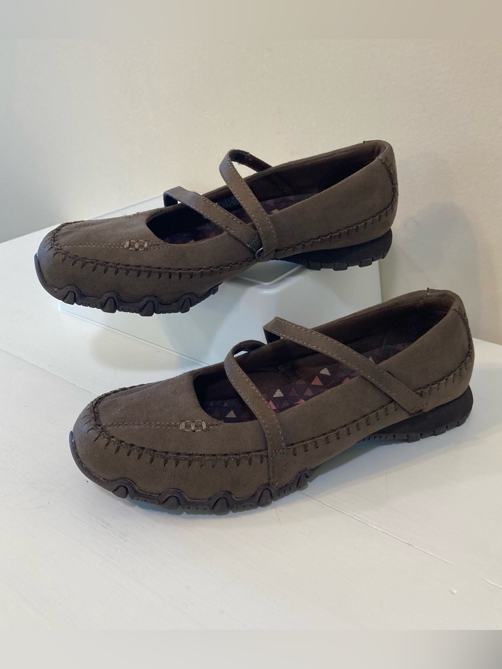Skechers Relaxed Fit Bikers Free Thinker Flats Sz 8.5 Chocolate Many Jane Shoes